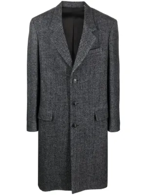 AMI Paris chevron-pattern single-breasted Coat | Grey | FARFETCH