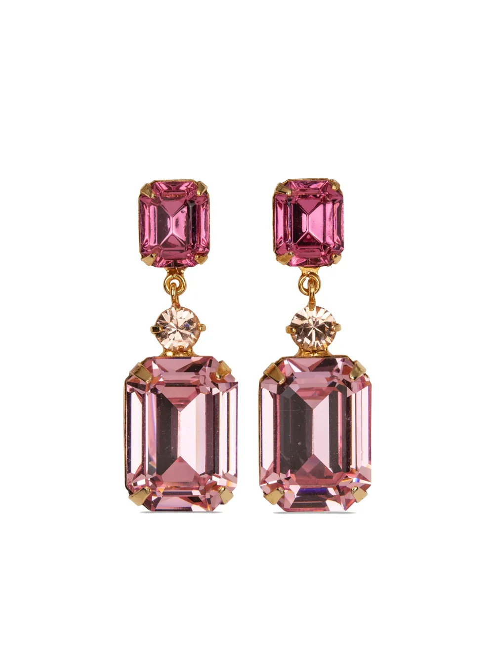 Jennifer Behr Justine Crystal-embellished Earrings In Pink