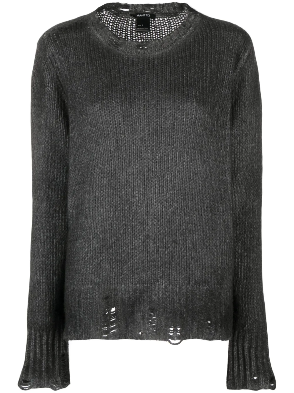 Avant Toi faded-effect distressed jumper – Black