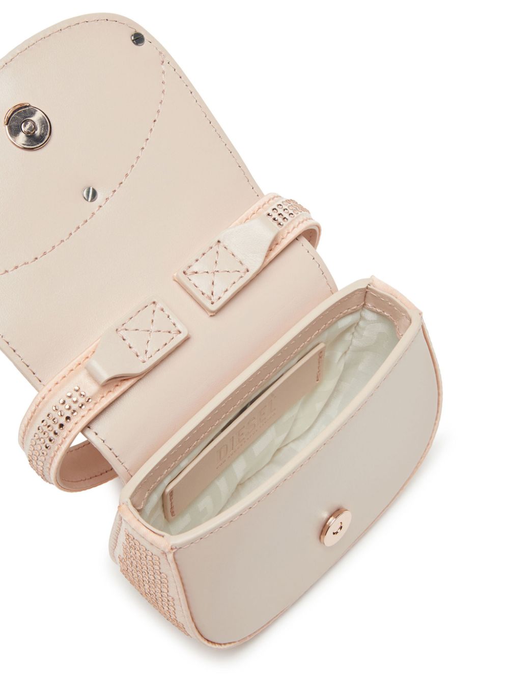 Shop Diesel 1dr Xs Leather Crossbody Bag In Pink