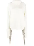 Wild Cashmere fringed roll neck jumper - White