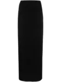 Norma Kamali side-slit midi skirt - Black