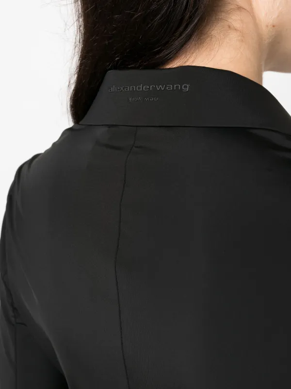 Alexander Wang embossed-logo Midi Shirtdress | Black | FARFETCH JO