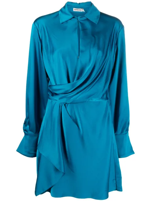 Simkhai Talid draped satin minidress