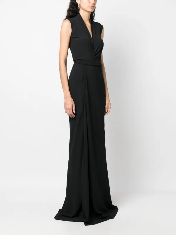 ワンピース RICK OWENS PIRAMID SILK BLEND MIDI DRESS WITH LACE DETAIL Rick Owens silk-blend Draped Dress | Black | FARFETCH