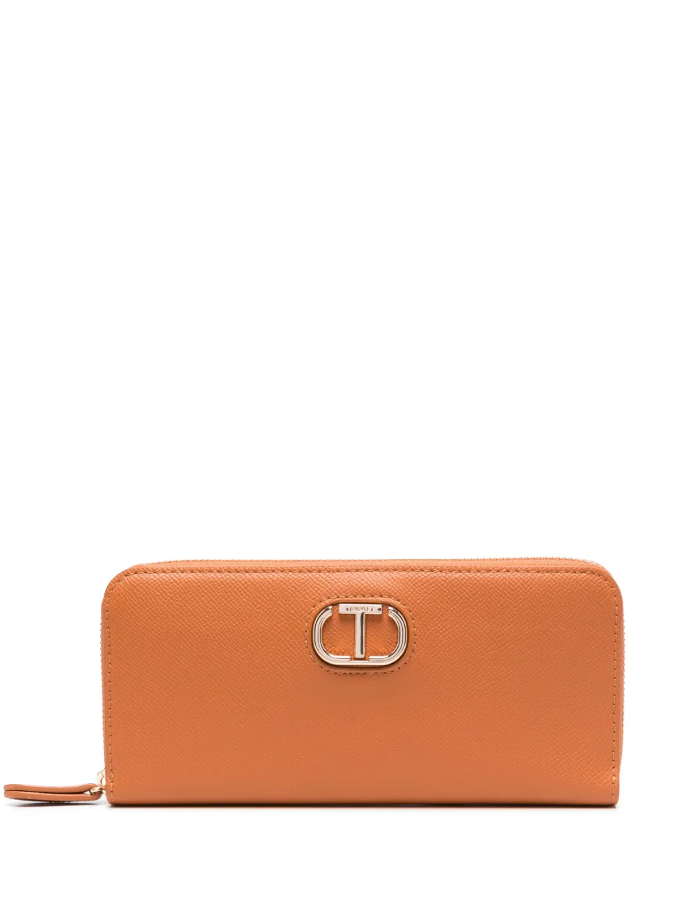 logo-plaque faux-leather wallet