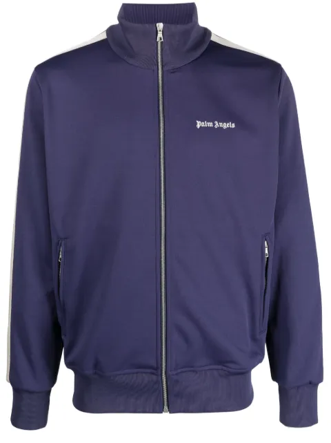 Palm Angels logo-print stripe-detail track jacket