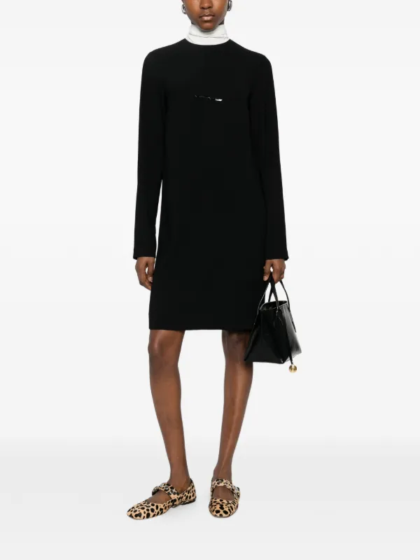 black mini dress with scarf RIXO Macie Silk-Velvet Mini Black