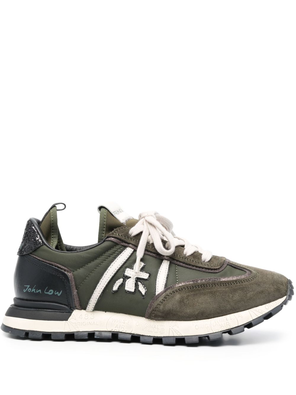 Premiata John Low logo-patch sneakers - Green