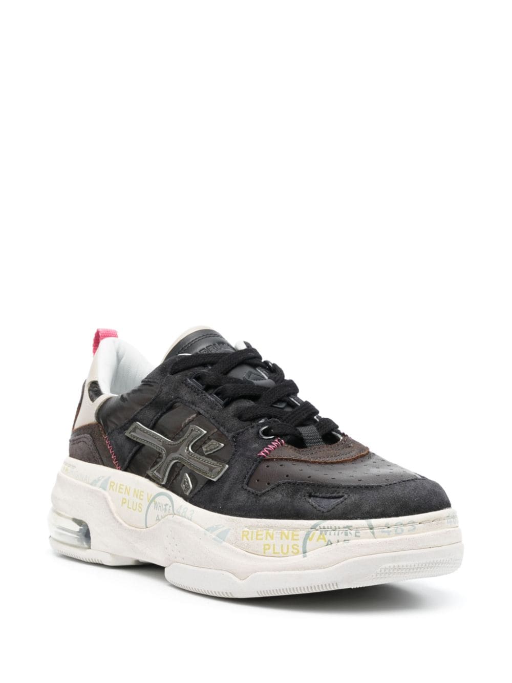 Premiata Drake sneakers met logopatch - Bruin