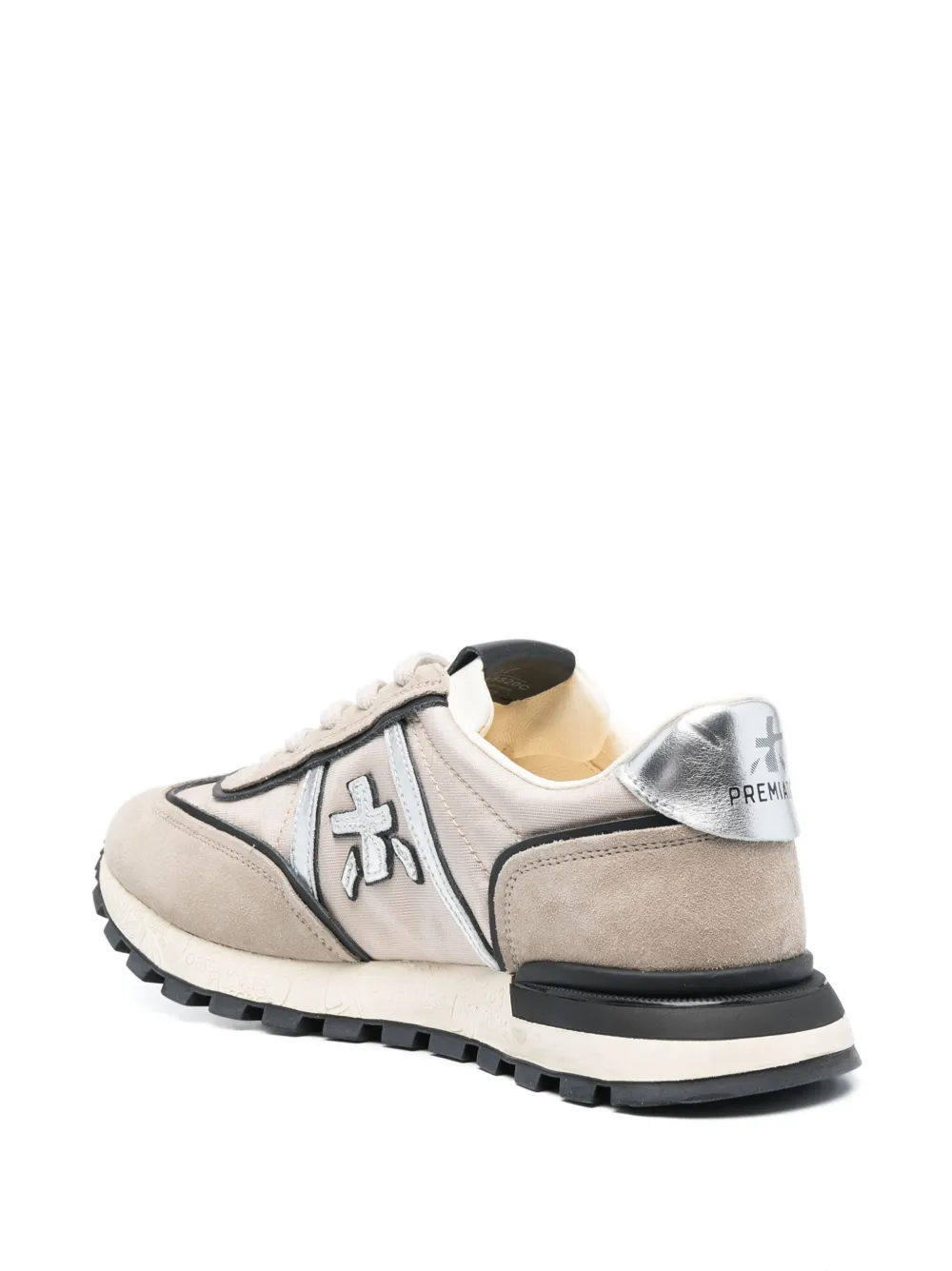 Premiata John Mixed Media Low-top Sneakers In Neutrals