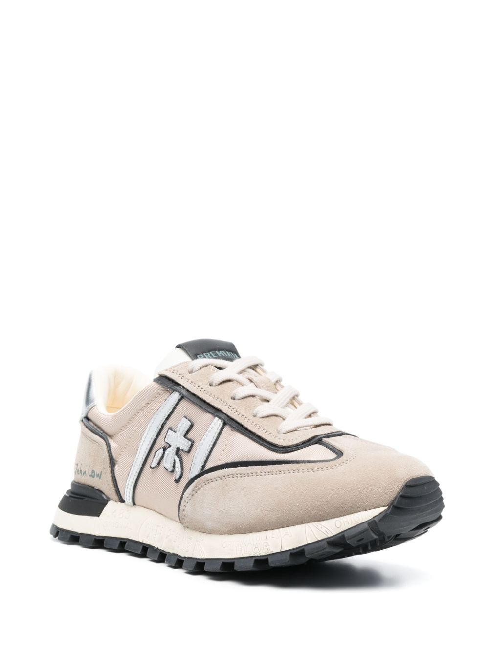 Shop Premiata John Low Logo-patch Sneakers In Neutrals