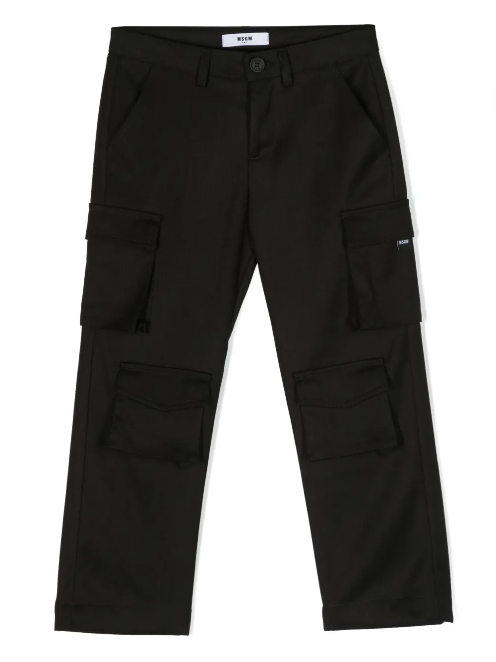 Msgm Multi-pocket Straight-leg Trousers In Black