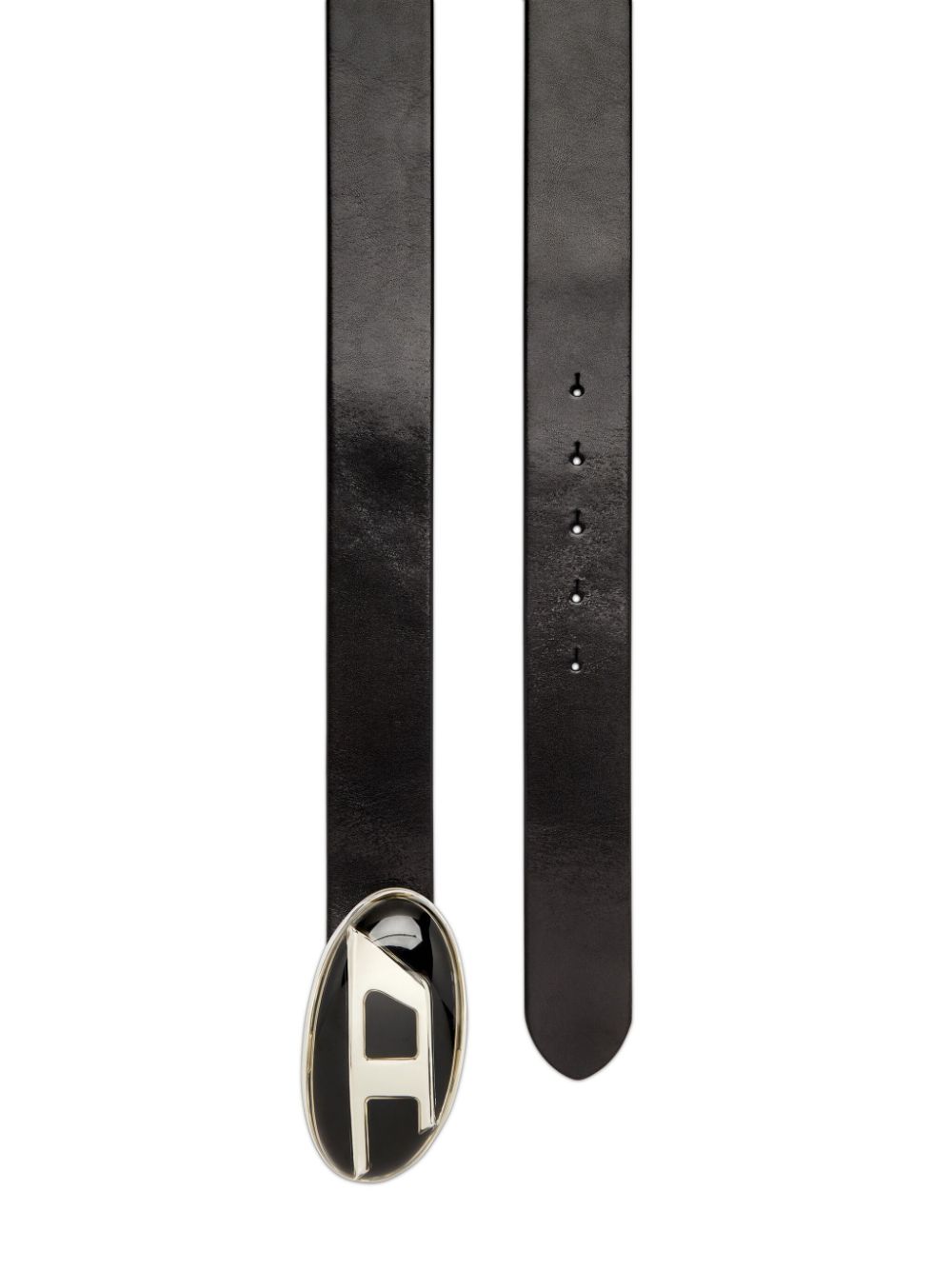 Shop Diesel 1dr Logo-buckle Leather Belt In Black