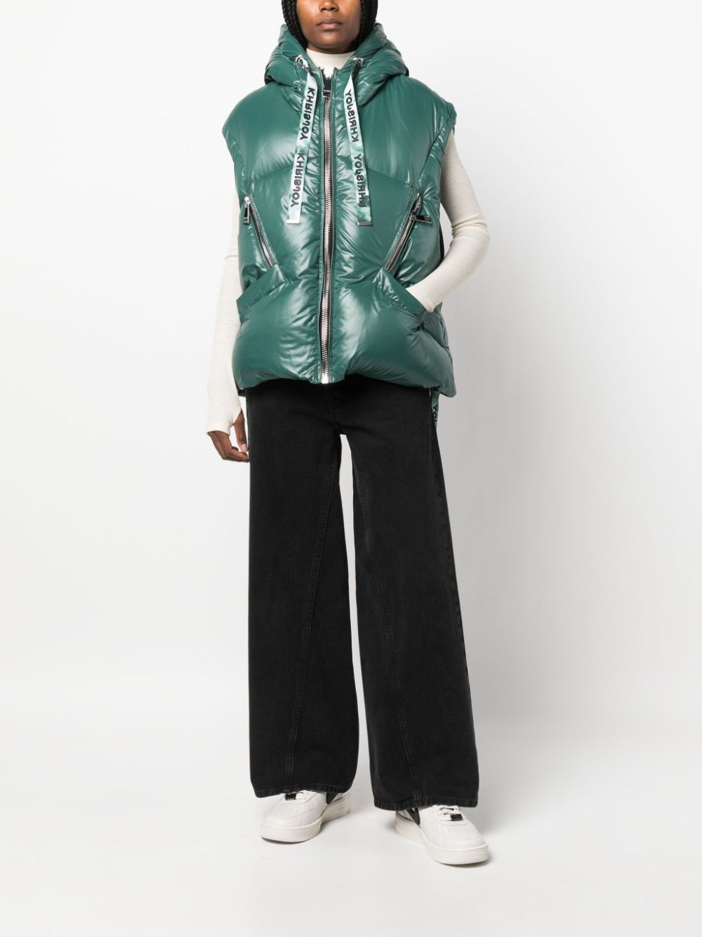 Khrisjoy Puff Iconic hooded quilted gilet - Groen