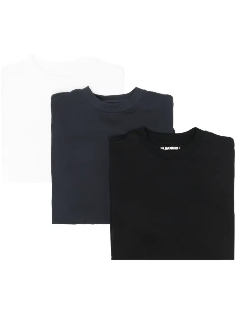 Jil Sander طقم تيشيرتات قطن بشارة شعار الماركة (3 قطع)