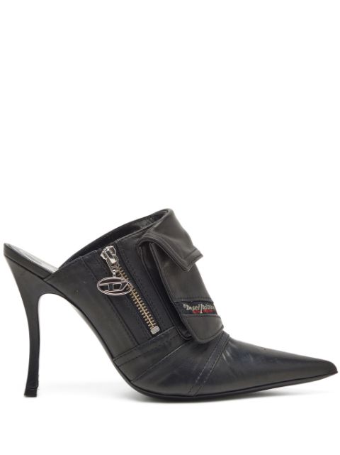 Diesel D-Venus Pocket 100mm leather mules Women