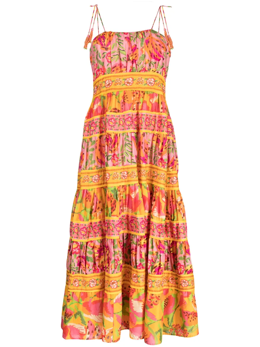 FARM Rio floralprint Cotton Midi Dress Farfetch