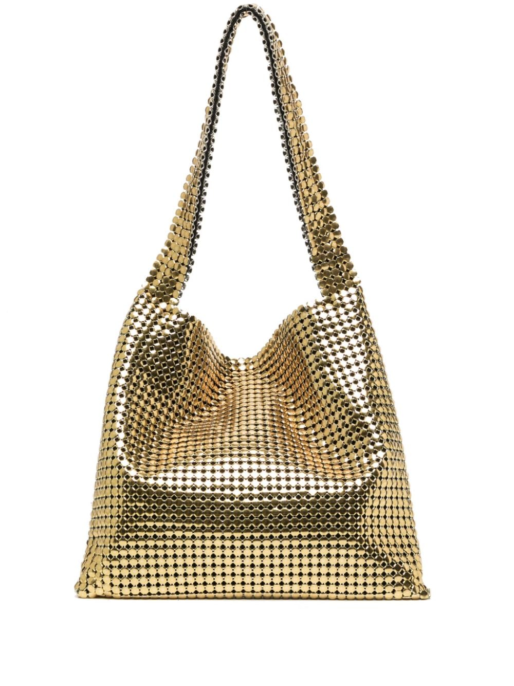Shop Rabanne Pixel Metallic-finish Shoulder Bag In Gold