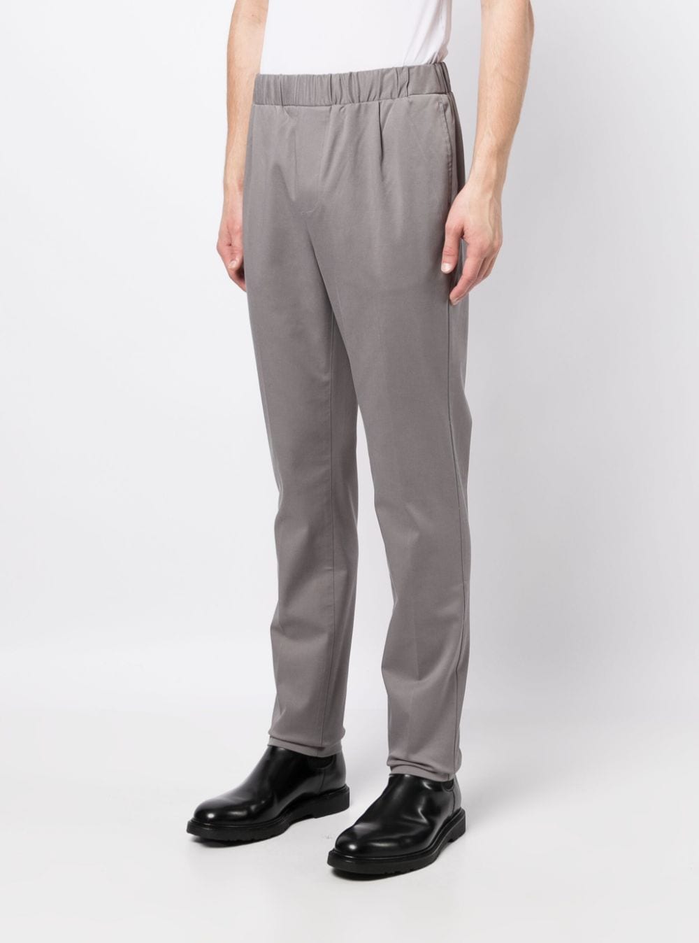 Shop Paige Straight-leg Elasticated-waist Trousers In Grey