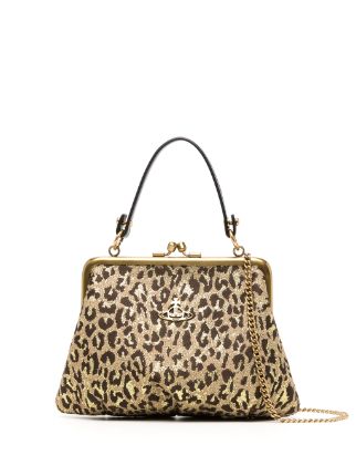 Repurposed LV Leopard pocket bag purse