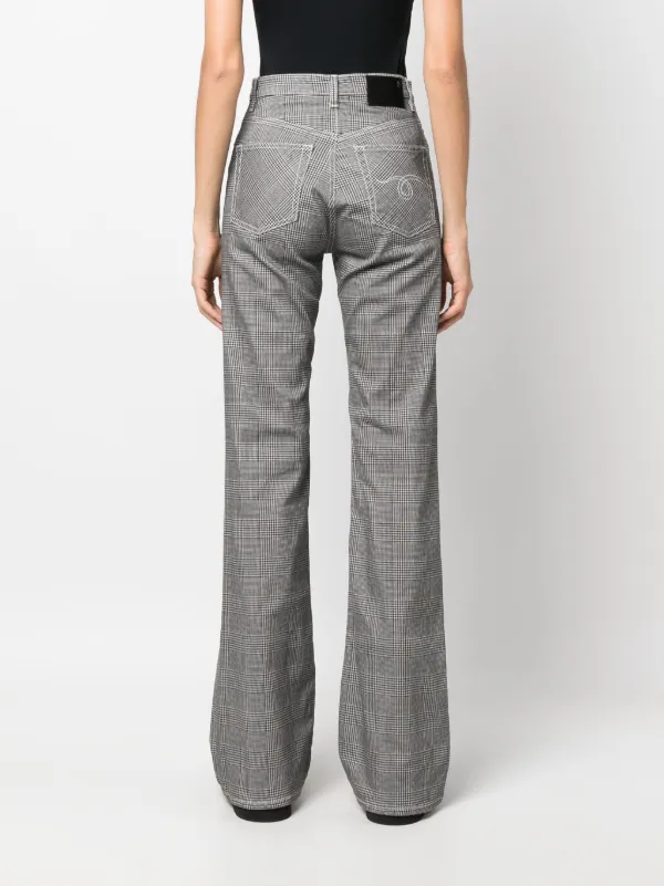 R13 Jane Jean Plaid straight-flared Jeans Black FARFETCH TH