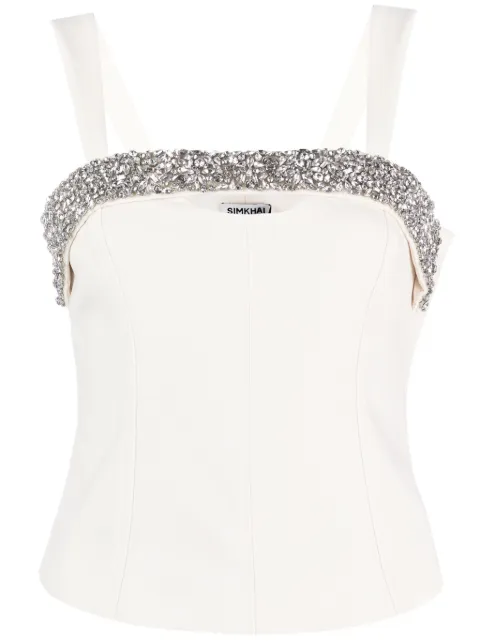 Simkhai crystal-embellished corset top