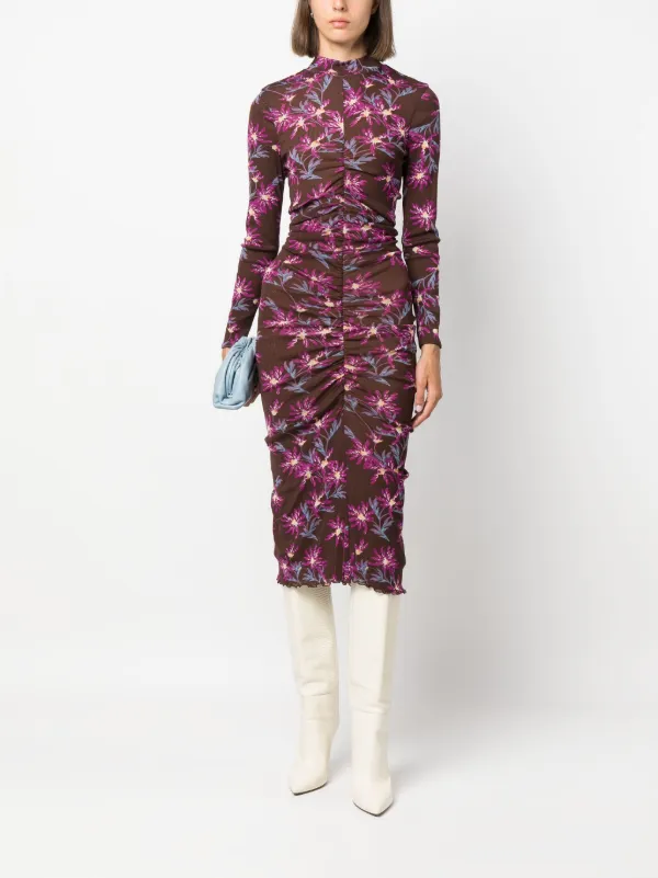Dvf ruched deals dress
