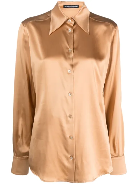 Dolce & Gabbana camisa de seda con efecto satinado