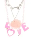 Amir Slama Rose necklace (set of three) - Pink