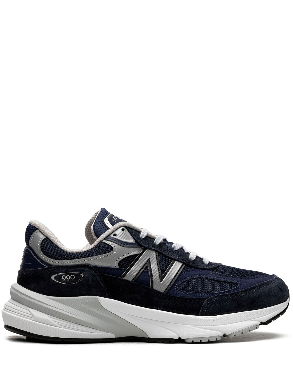 990V6 NAVY 皮质运动鞋