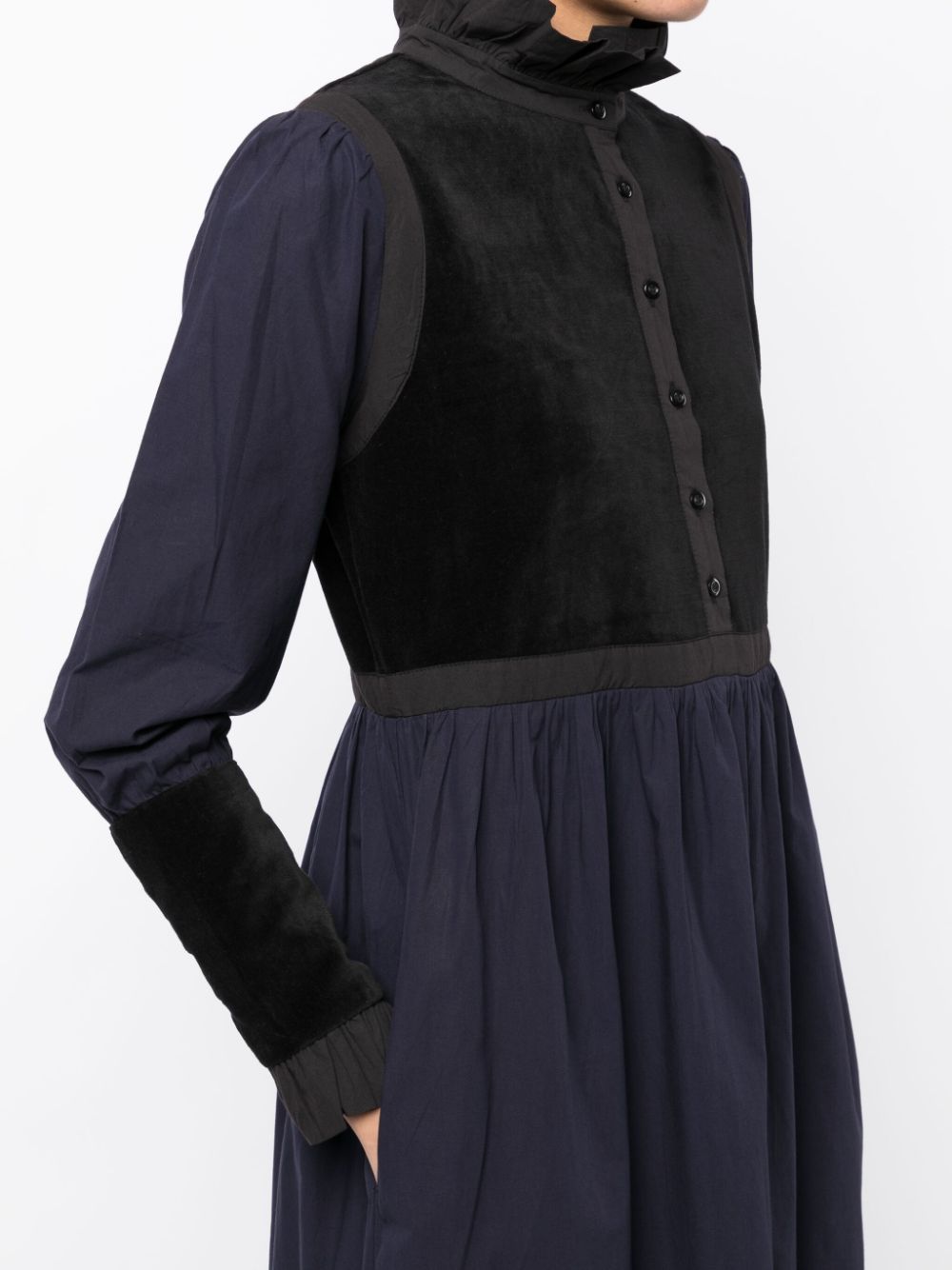 Shop Batsheva Ruffle-detailing Cotton Dress In Blue