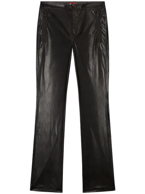 Diesel P-Nes faux-leather logo-embossed trousers