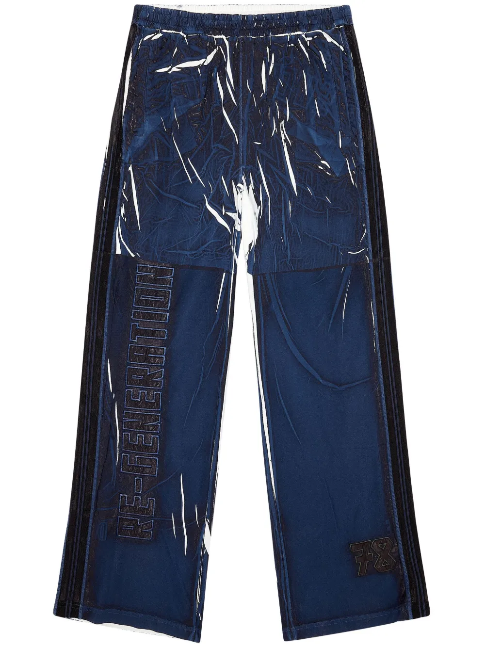 Diesel Broek met wijde pijpen Blauw