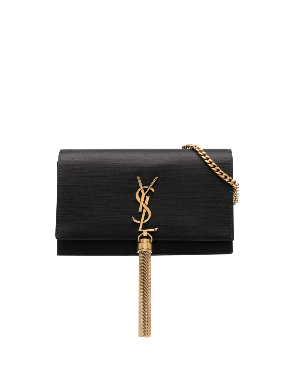 Saint Laurent Kate logo plaque Tassel Bag Black FARFETCH UK