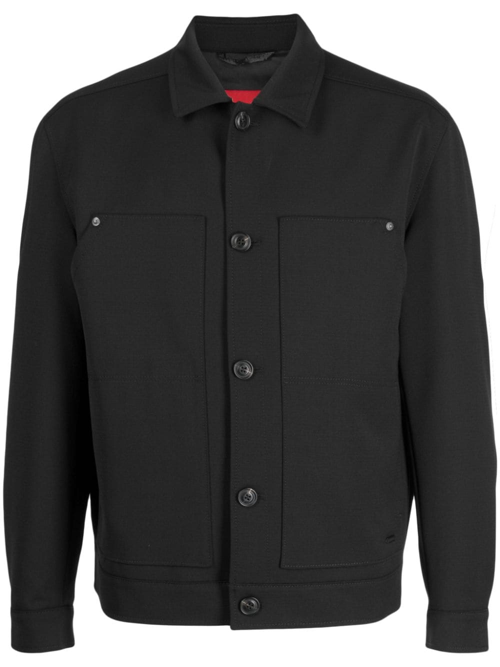 Image 1 of HUGO patch-pockets button-down jacket