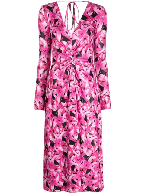 ROTATE BIRGER CHRISTENSEN floral-print ruched midi dress 