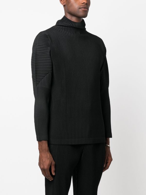 Homme Plissé Issey Miyake mock-neck plissé-effect T-shirt - Farfetch