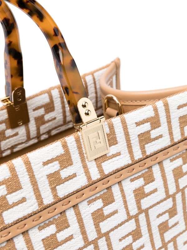 FENDI Medium Sunshine Raffia Tote Bag - Farfetch