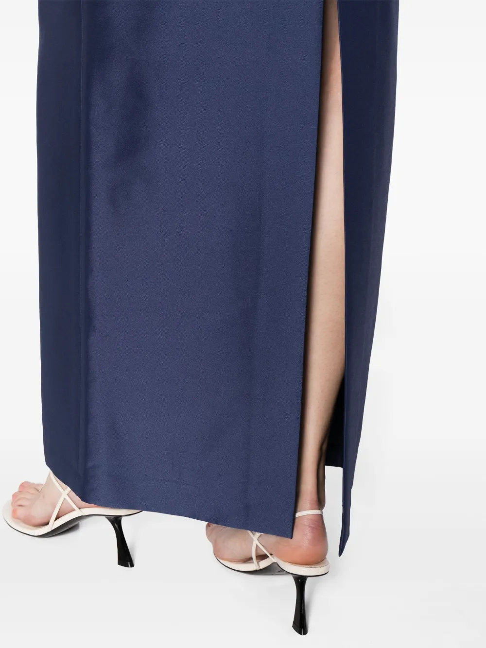 Shop Sachin & Babi Isolde Satin-finish Skirt In Night Sky