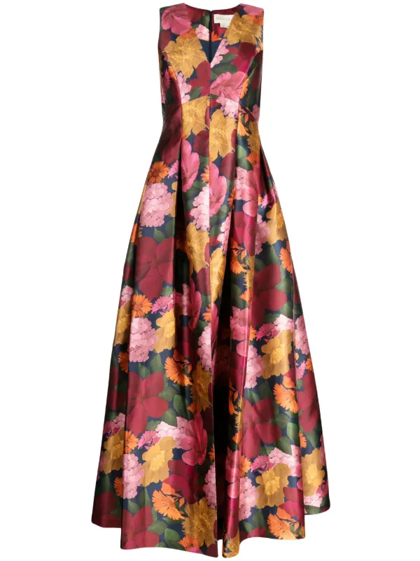 sachin and babi pink floral dress Sachin & Babi Pink Pearl Wisteria Kayla Floral Halter Gown Dress Size 22W $325