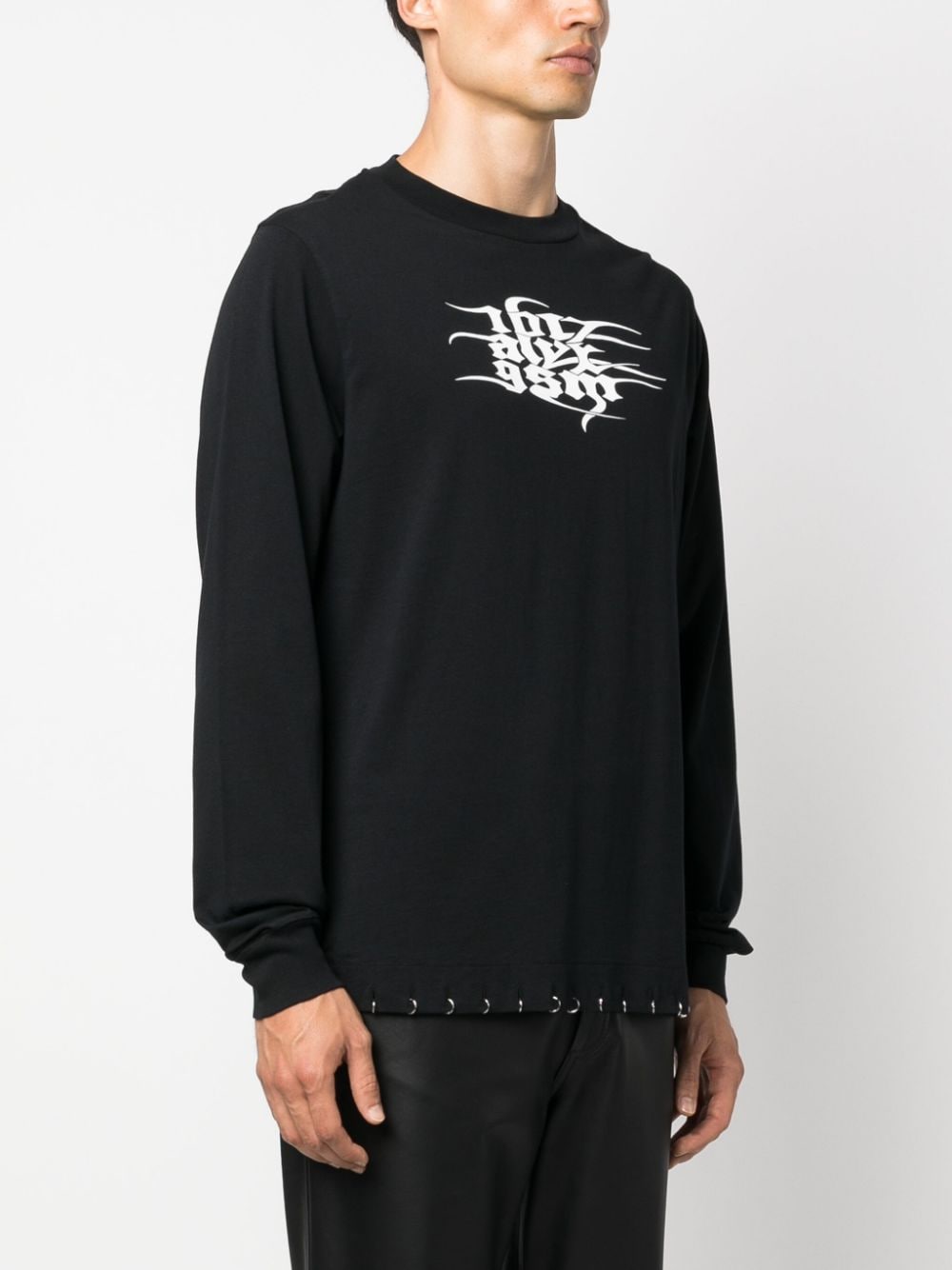 Shop Alyx Logo-print Long-sleeve Cotton T-shirt In Black