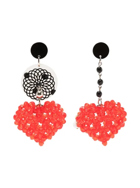 Amir Slama asymmetric heart-charm earrings