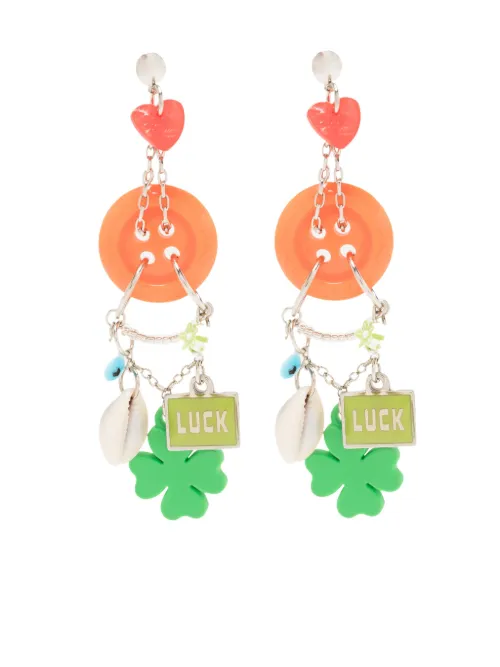 Boucle d'oreille Luck à breloque trèfle - Amir Slama - Modalova
