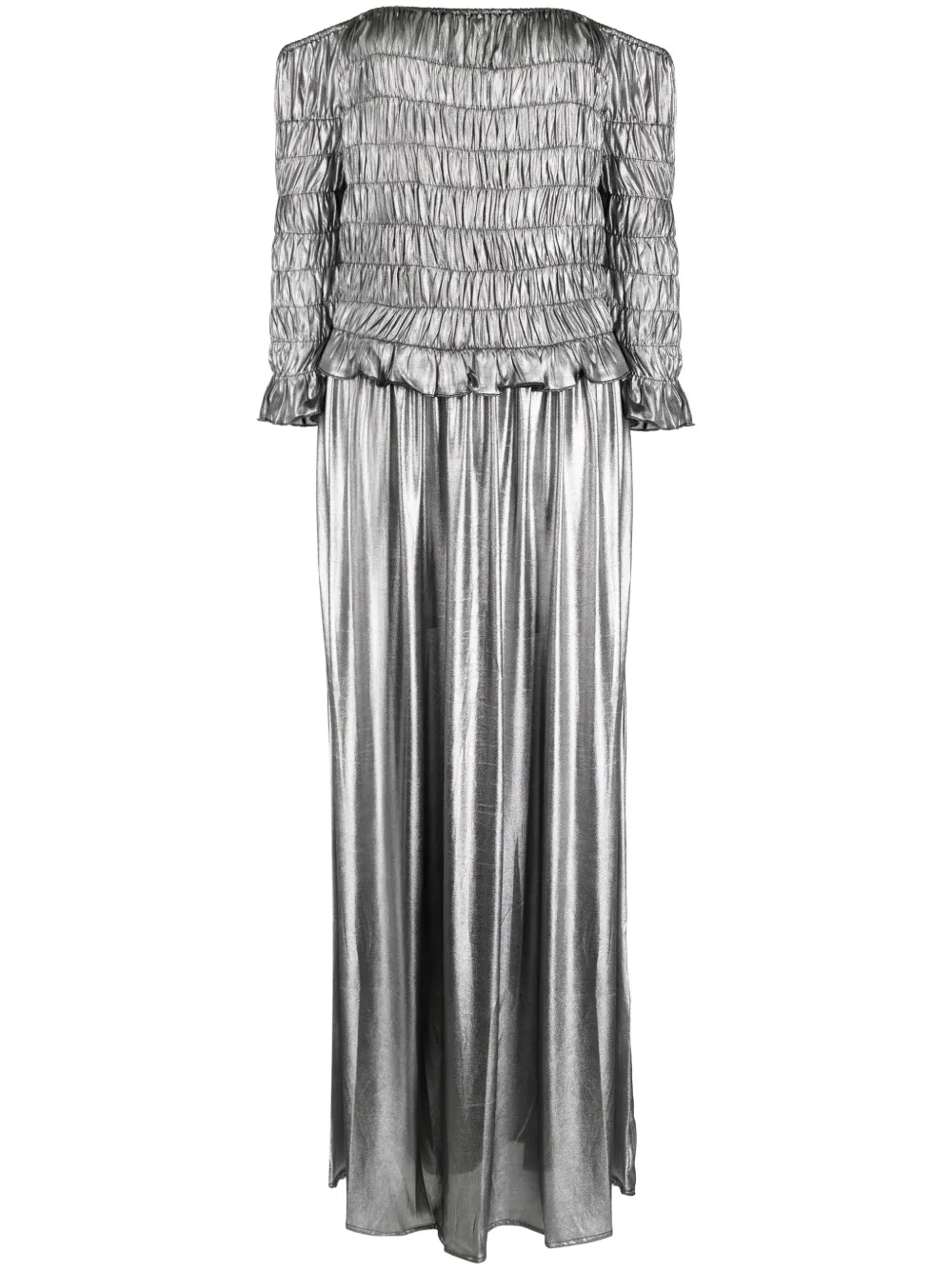 Batsheva vestido largo Oak con hombros descubiertos | plateado | Image 1