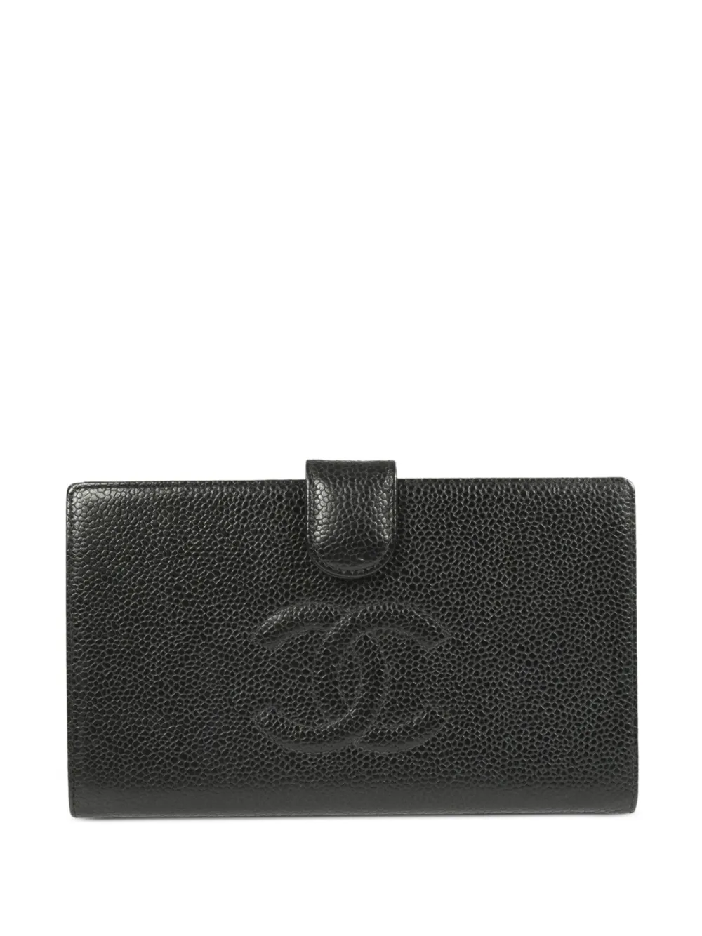 CHANEL Pre-Owned 2005 CC stitch long bi-fold wallet – Black