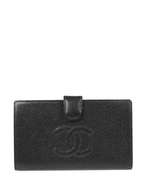 Cheap HOT SALE CHANEL 2005 CC stitch long bi-fold wallet Women