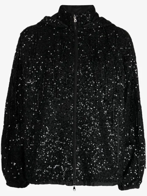 Dice Kayek veste bomber à ornements en sequins 