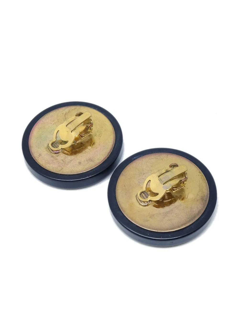 1980-1990s Cc Button Clip-On Earrings