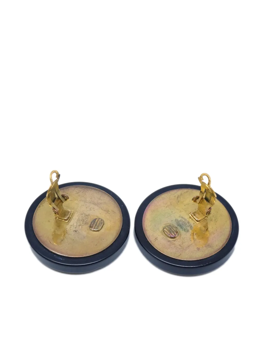 1980-1990s Cc Button Clip-On Earrings